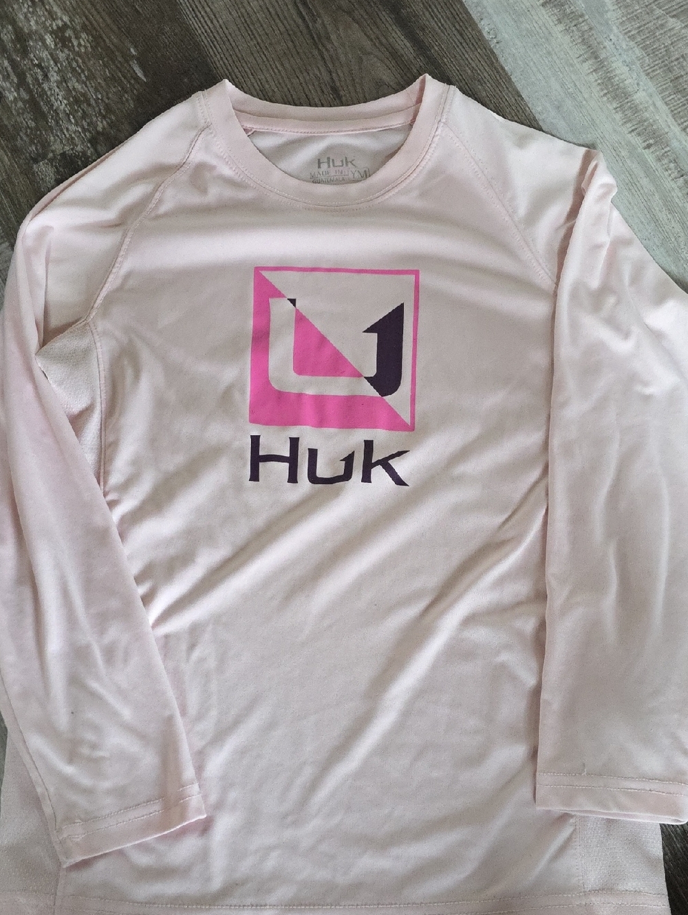 Huk Light Pink Long Sleeve Logo Performance Shirt